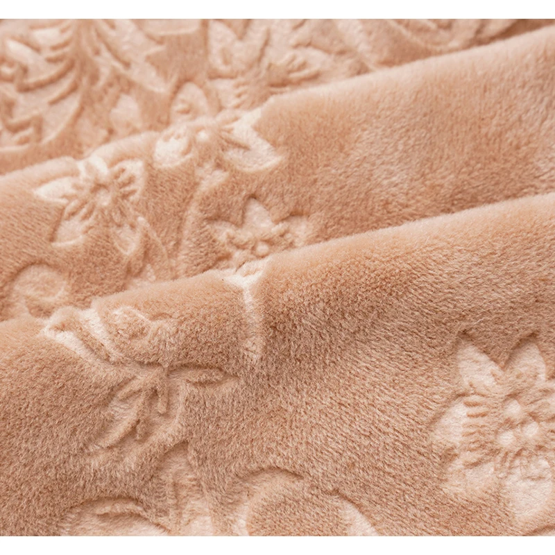 Polyester Crystal Super Soft Embossing Printing Winter Keep Warm Shoes Fabric