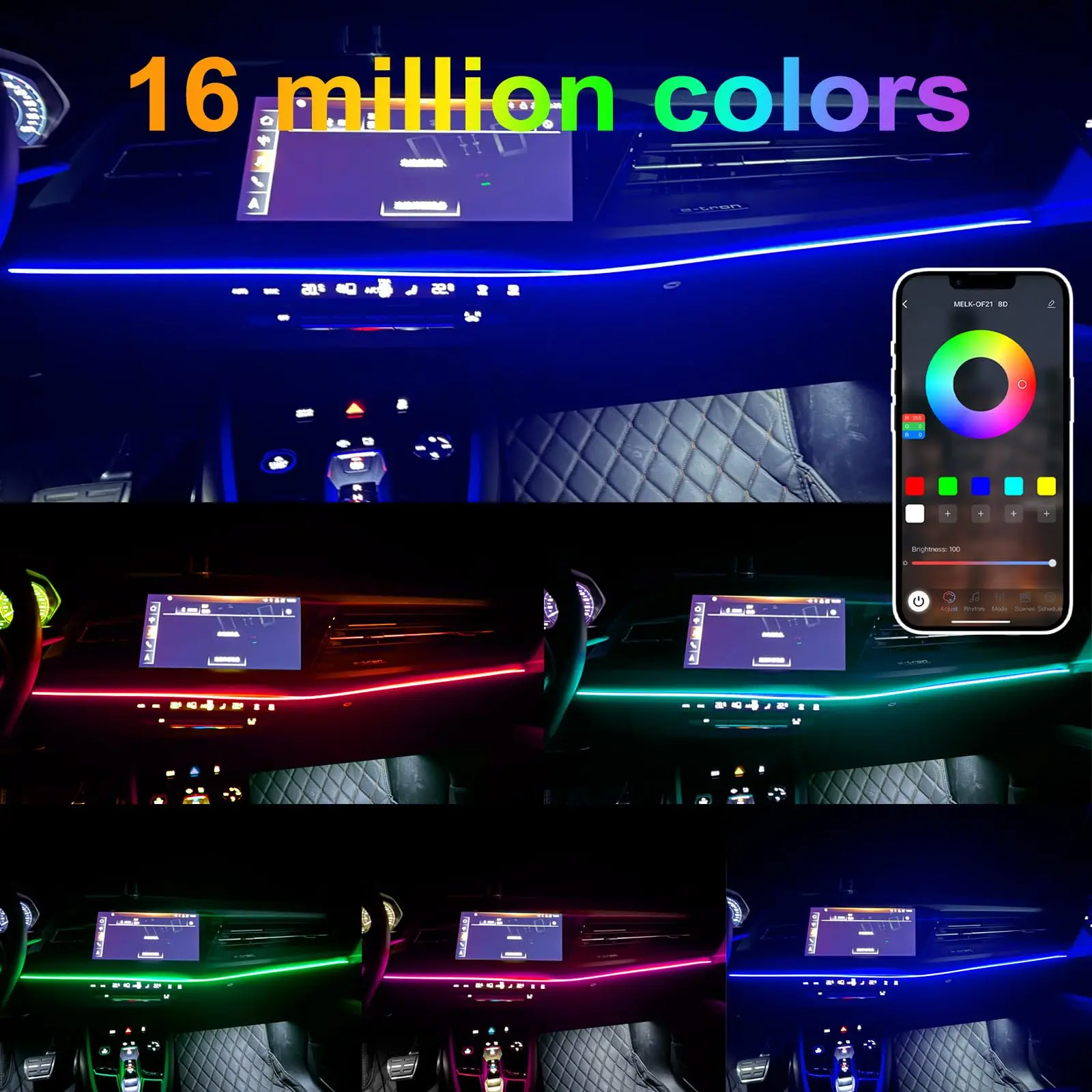 Автомобильные аксессуары по низкой цене светодиодные фонари для интерьера неоновая атмосфера освещение салона автомобиля ремонт