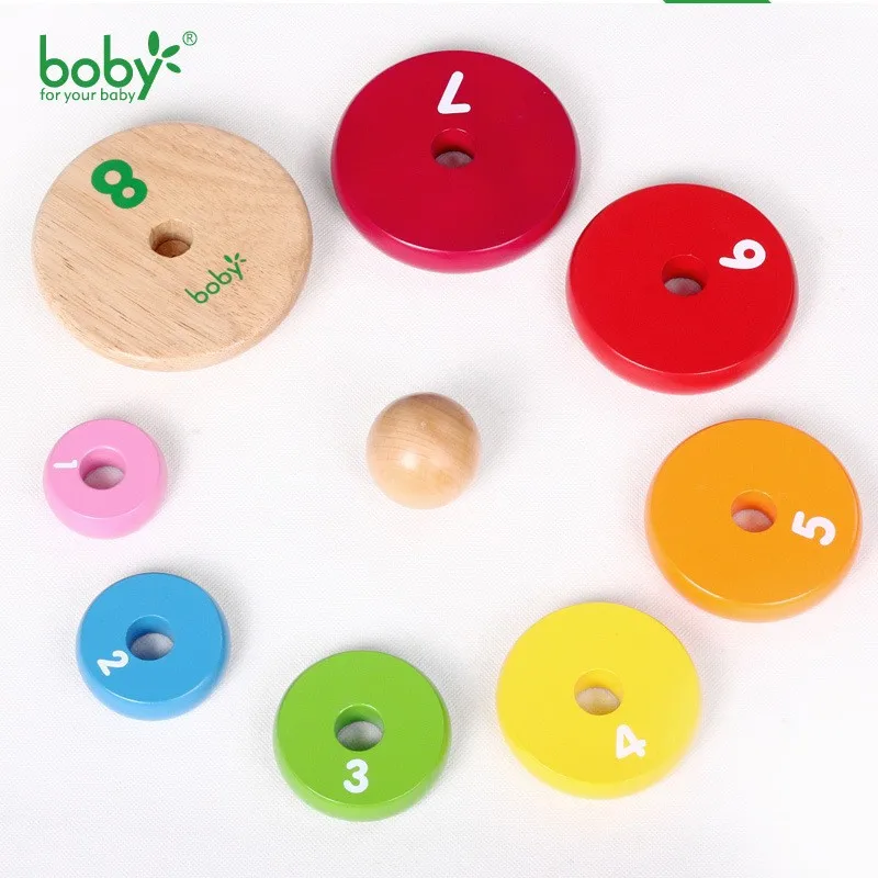 Children Rainbow Tower toys set kids early Educational toys Stacking Ring Classification Blocks Toy