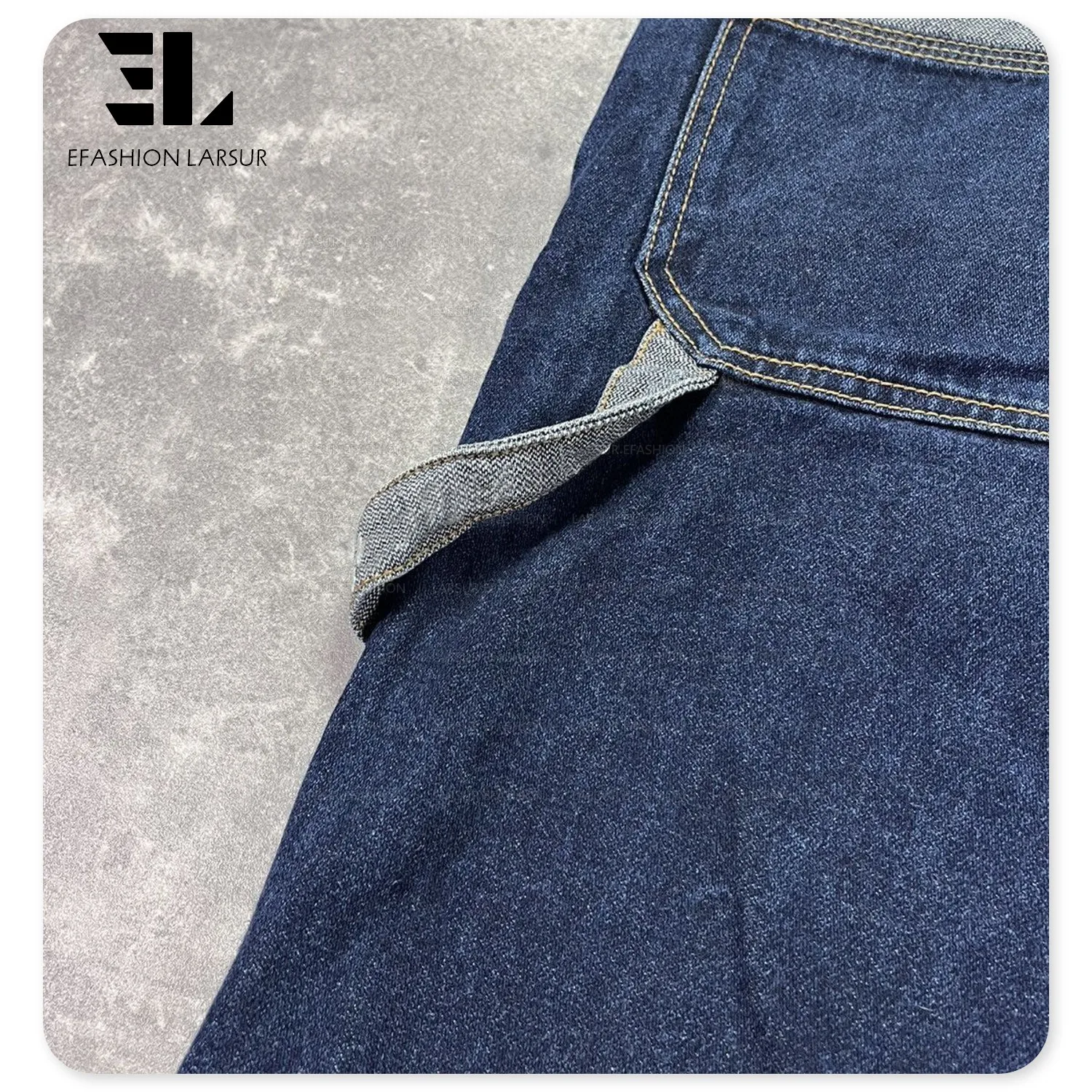 LARSUR Custom Factory Distress Wash Patchwork Carpenter Shorts Denim Duck Canvas Twill Jeans Baggy Skate Work Cargo Jorts