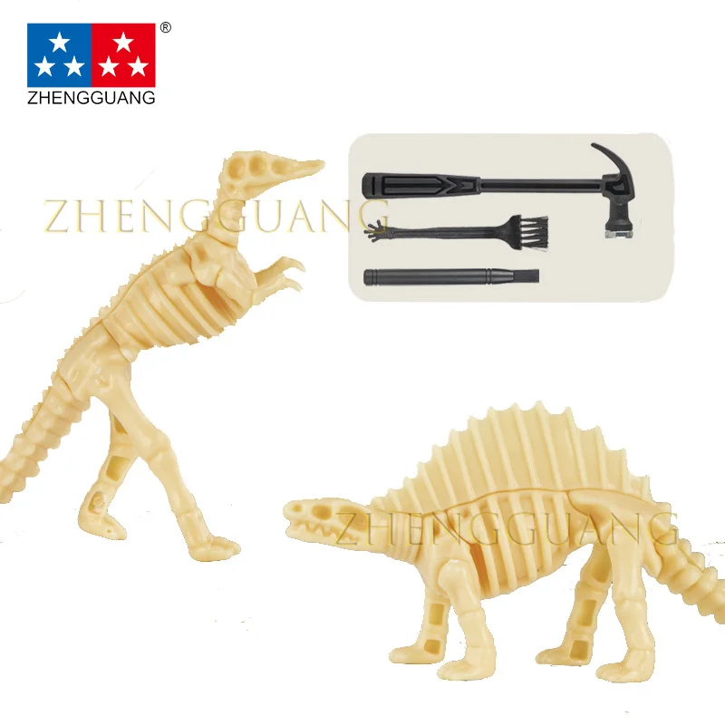 Zhengguang Dinosaur Dig Kit for Kids Dino Fossil Skeleton for Children Excavation Science Education DIY Toys