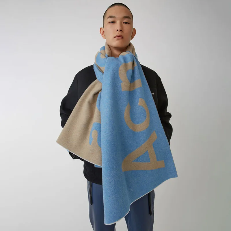 European Classic Letter Logo Scarf Female Autumn and Winter Thick Shawl Cashmere Scarf Wholesale Men And Womens Scarf