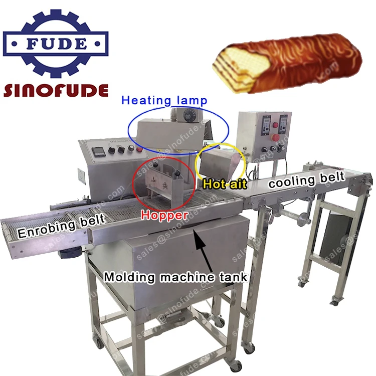 Chocolate enrobing machine with cooling tunnle/Chocolate Enrober Energy Bar Making Machine