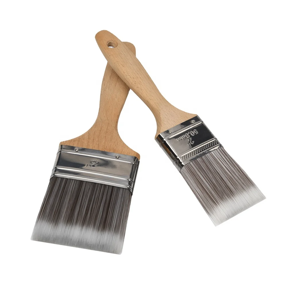 Flat Edge Paint Brush Wooden Handle Paintbrush For Wall Painting Varnish