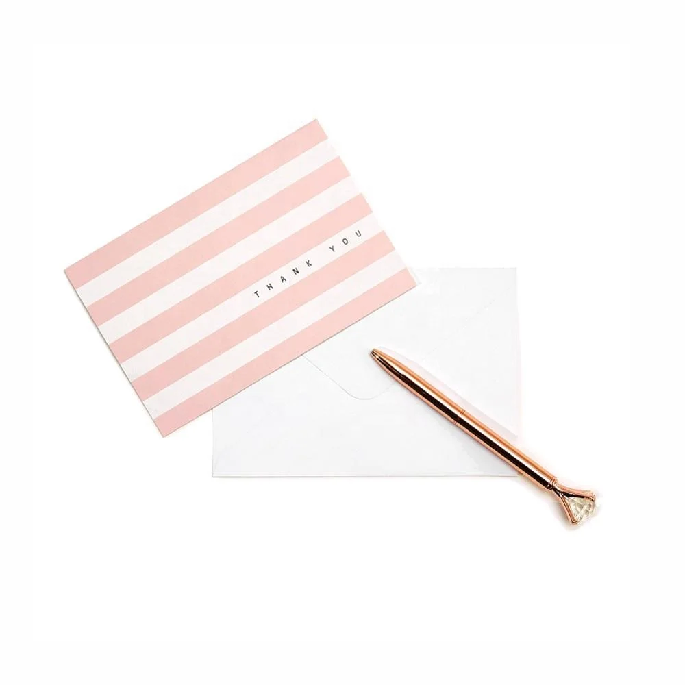 36 Personalized Pink Thank You Note Cards Packs, Custom Printing Thank You Cards for Baby Shower and Kids