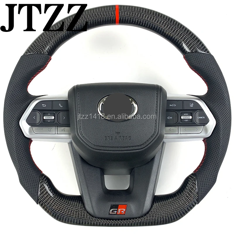 For Toyota LC300 500 Land Cruiser Prado Sequoia Fortuner 4Runner Highlander Camry Hailax steering wheel carbon fiber