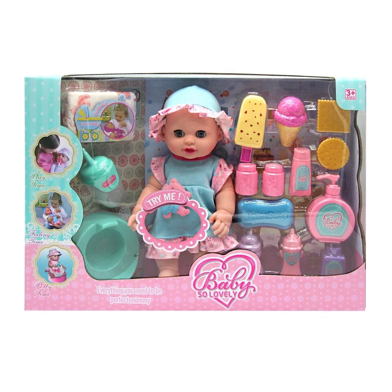 12 Inch baby doll toy with accessories house play baby doll set