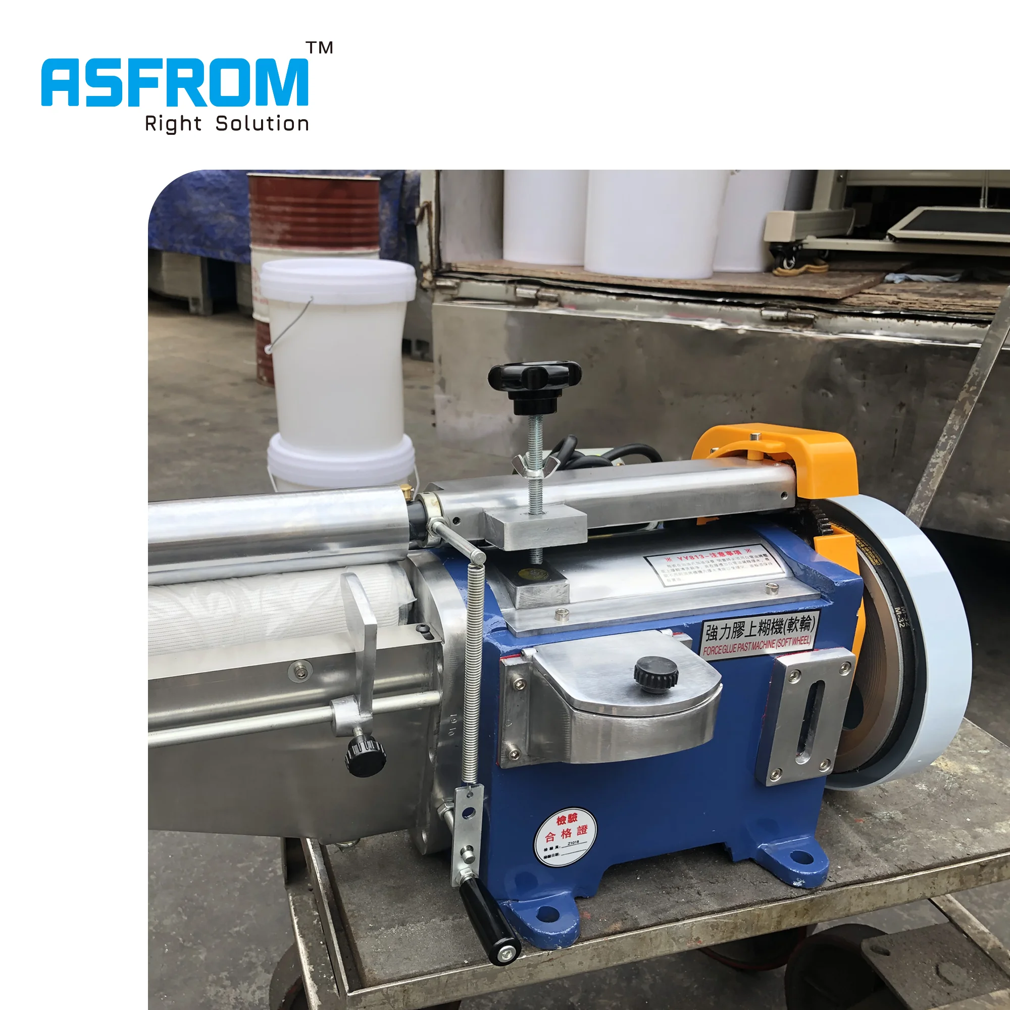 
ASFROM High Quality Re-inforced Glue Coating Machine with soft Wheels 