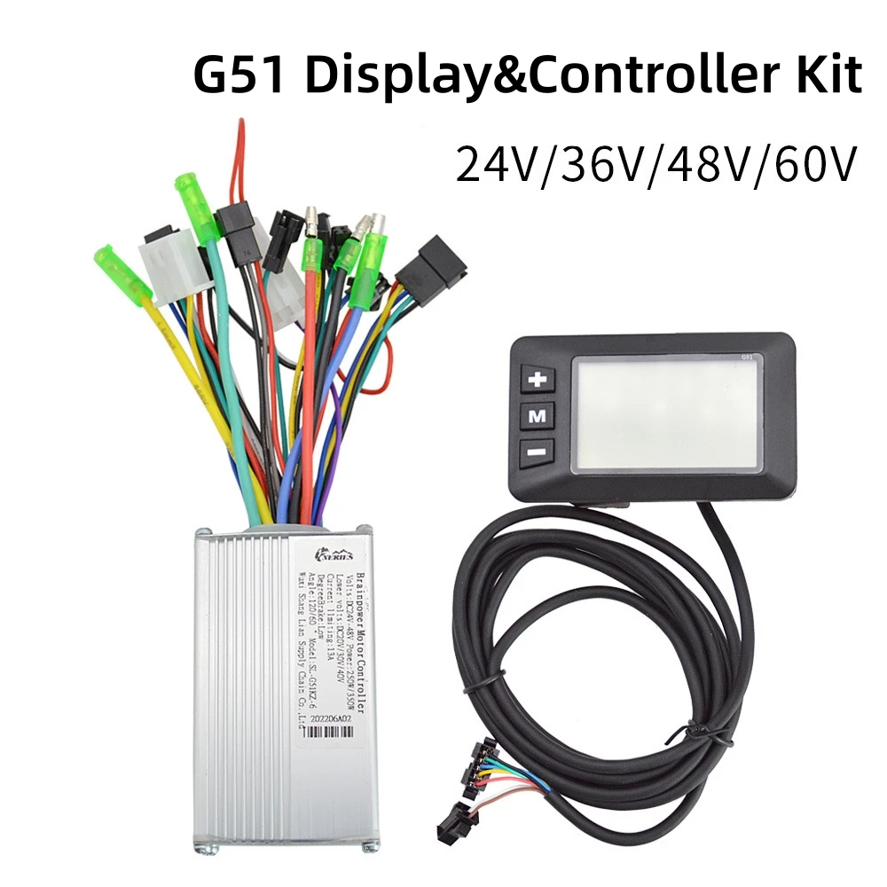 24V 36V 48V 60V Ebike E-scooter Conversion Parts G51 LCD Display Brushless Motor Controller Kit Protocol NO.2
