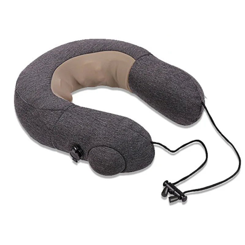 Multi-function U-shaped Electric Inflatable Body Relax Shiatsu Deep Kneading Neck Waist Travel Massage Pillow