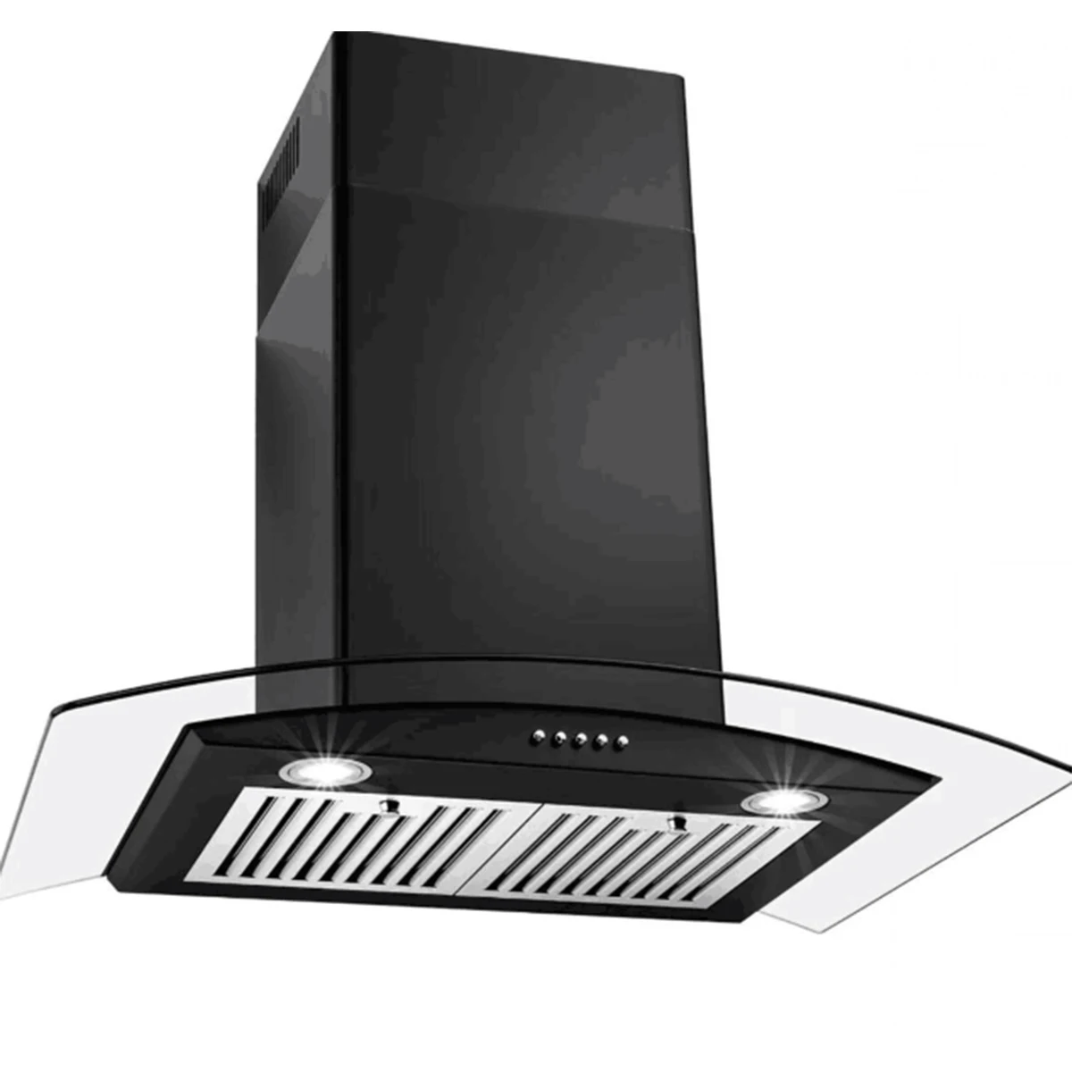 Arc shape kitchen chimney automatic cleaning large suction range hood with brushless DC copper motor
