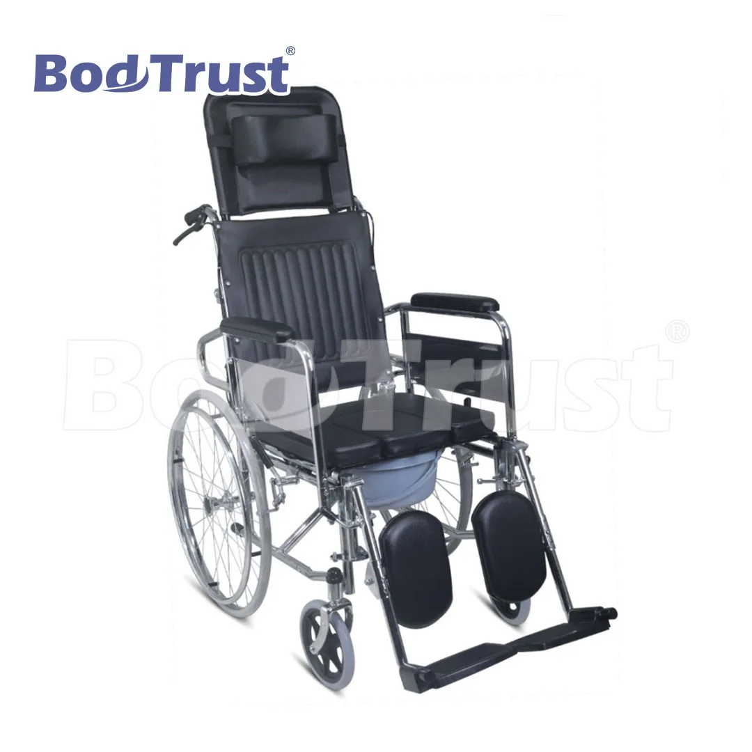 BodTrust Wheel Chair Manual Wheelchair With Bedpan