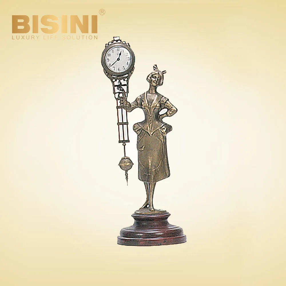 Exquisite creative arts and crafts decoration Woman with Single Arrow sculpture swinging clock fancy pendulum Household clock