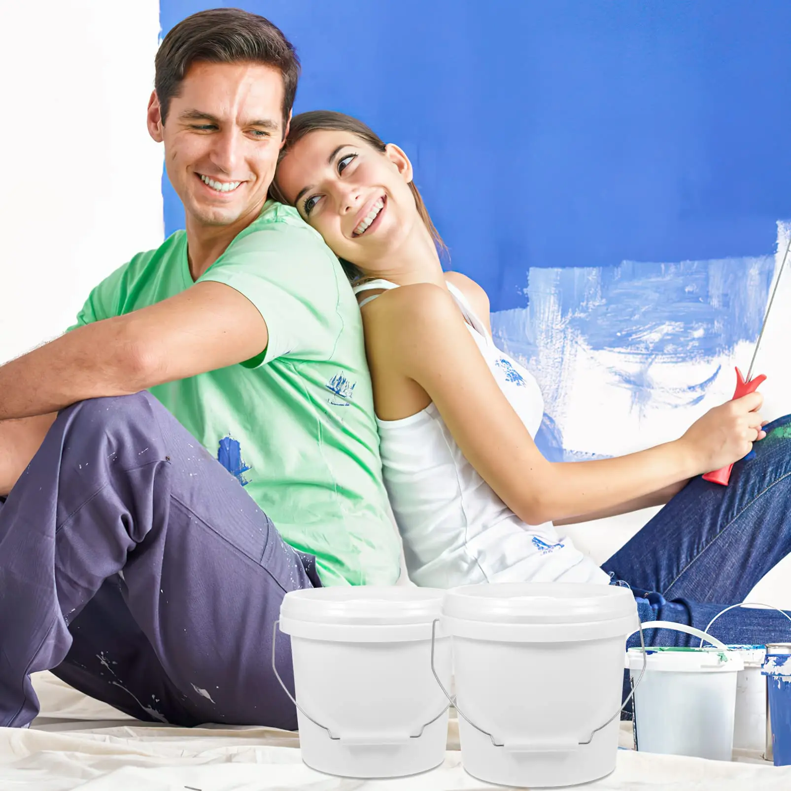 Packaging Container Drum Seal Paint Pail Buckets Food Grade Plastic 1L 3L 5L 10L 15L 20L 25L 5 Gallon Bucket With Handle Lids