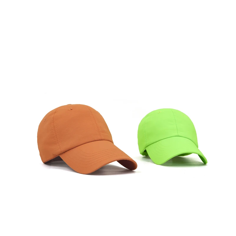 Classic Blank Plain Baseball Cap 6 Panel nylon baseball hat unstructured baseball hat