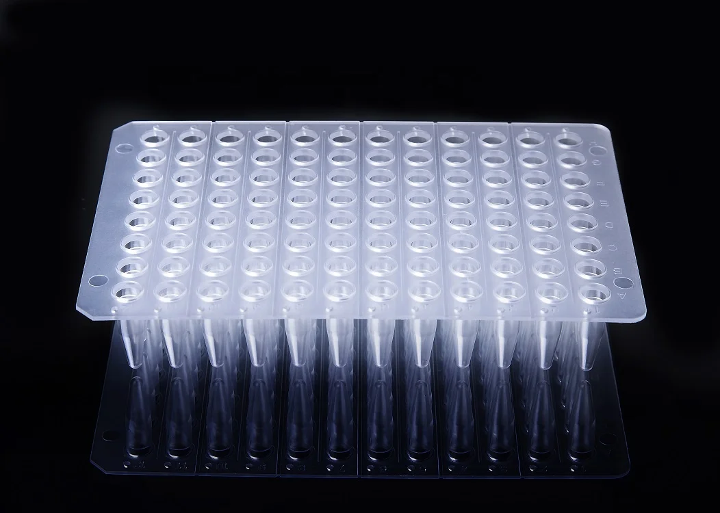 lab equipment 0.1Ml 96-Well Pcr Plate No-Skirt Transparent Medical Grade polypropylene