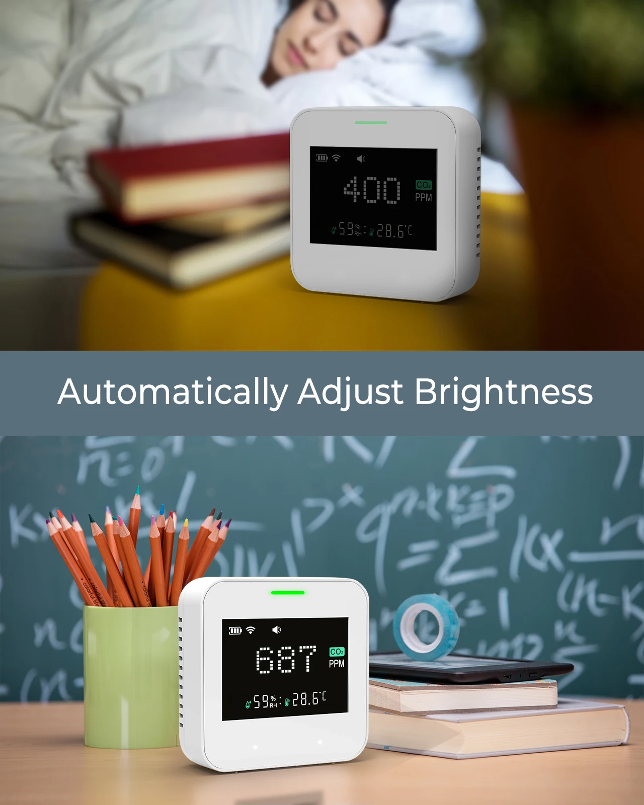SITERWELL Air Quality Monitor CO2 Detector Carbon Dioxide Monitor with Humidty Temerature
