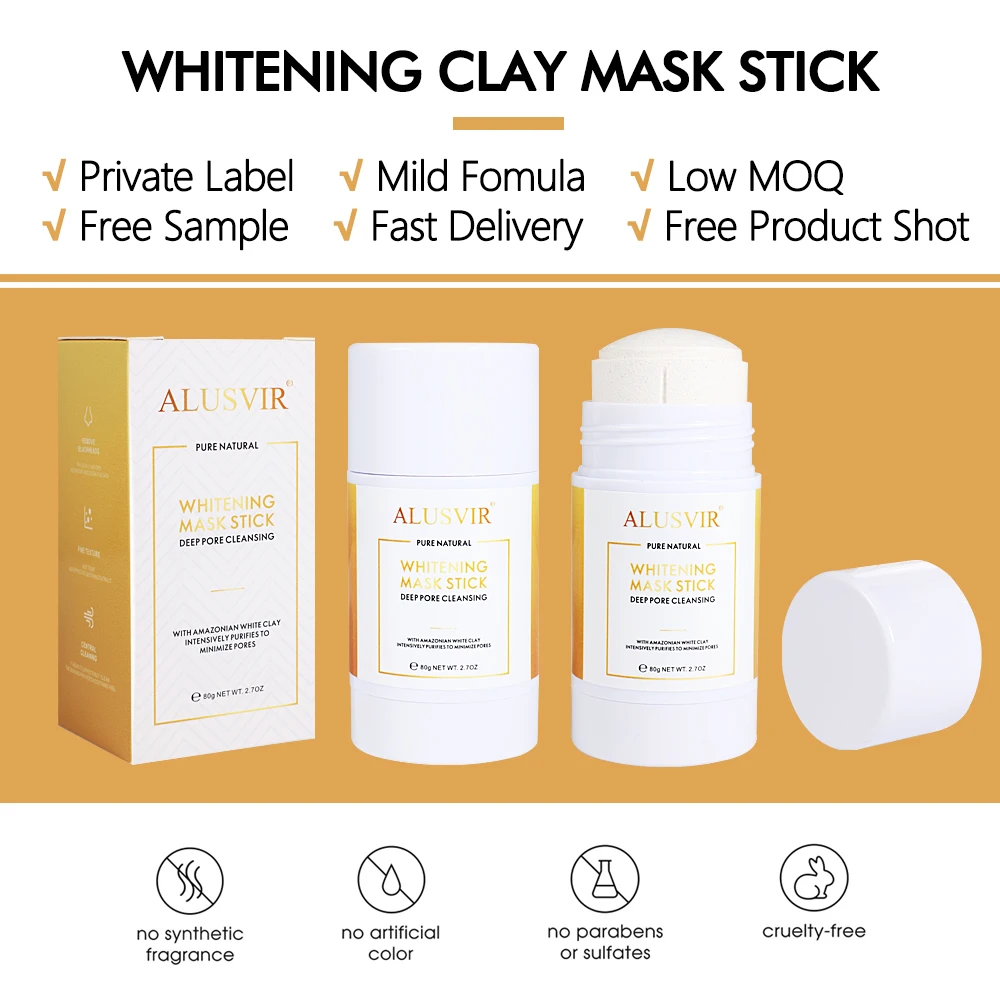 Korean Skin Care Organic Whitening Immediately Deep Cleansing Hydrating Body Bleaching Facial Face Mud Clay Mask Stick