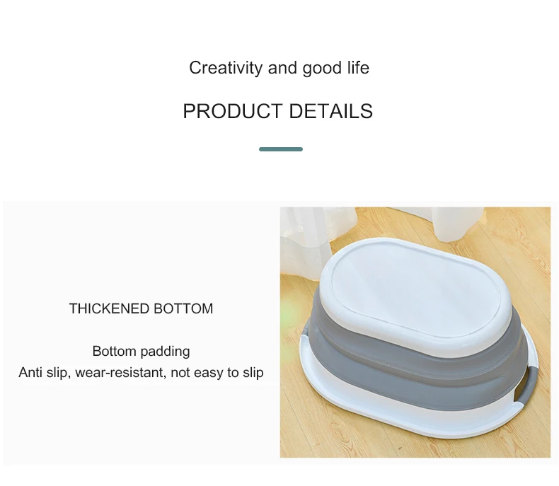 Space saving pop up small folding storage container plastic collapsible laundry basket foldable laundry basket with handle