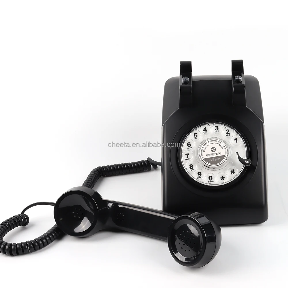 Black Antique Style Decorative Recording Phone Audio Guest book for Weddings