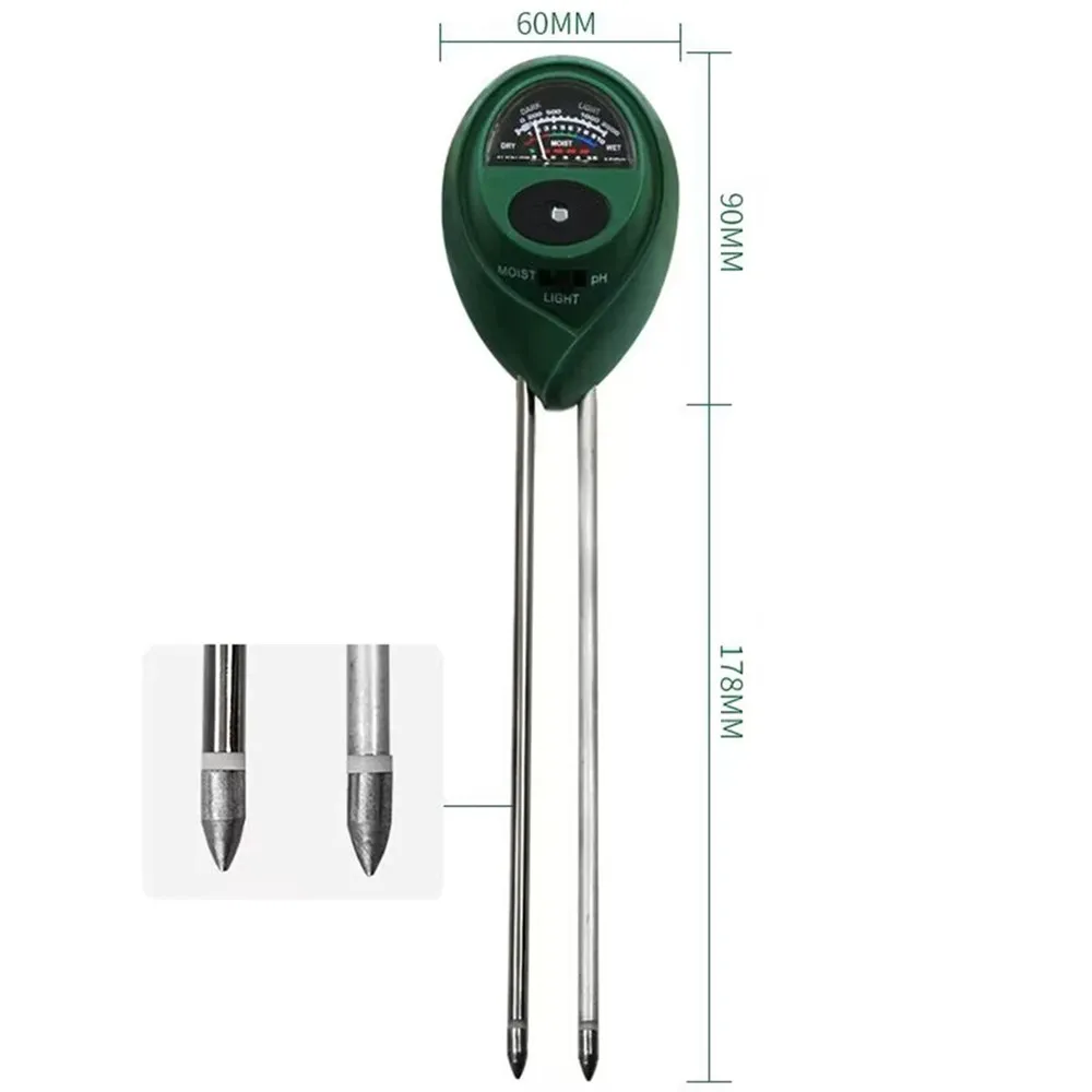 3-in-1 Soil Detector Garden Greenhouse Plant Flower Vegetable Soil Moisture Meter Light Intensity Humidity Meter PH Meter
