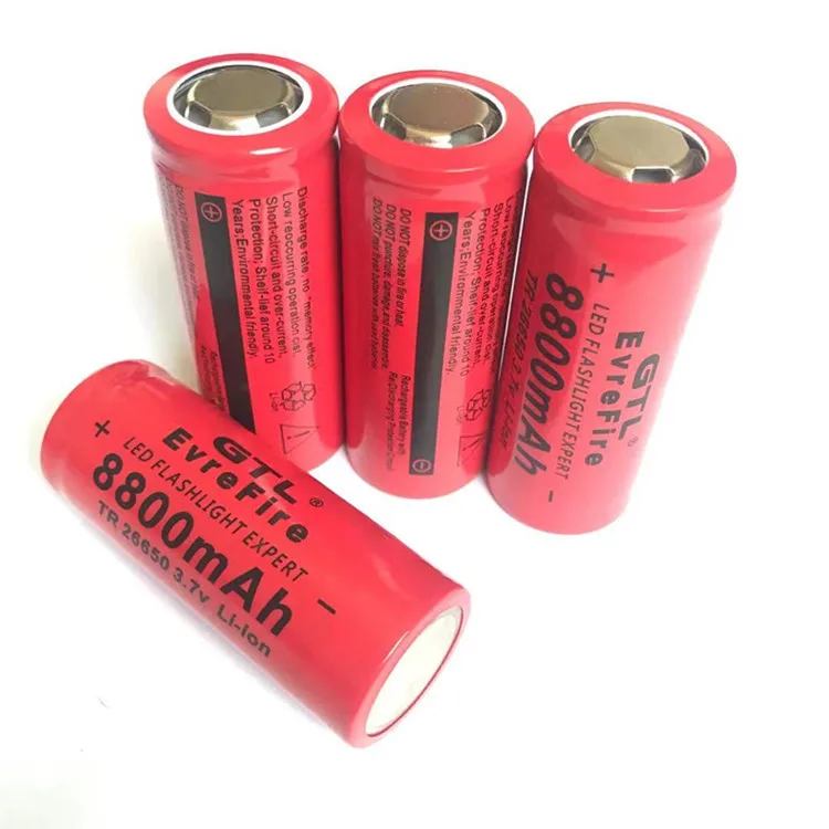 Lithium battery 26650 rechargeable battery 3.7V 8800mAh flashlight