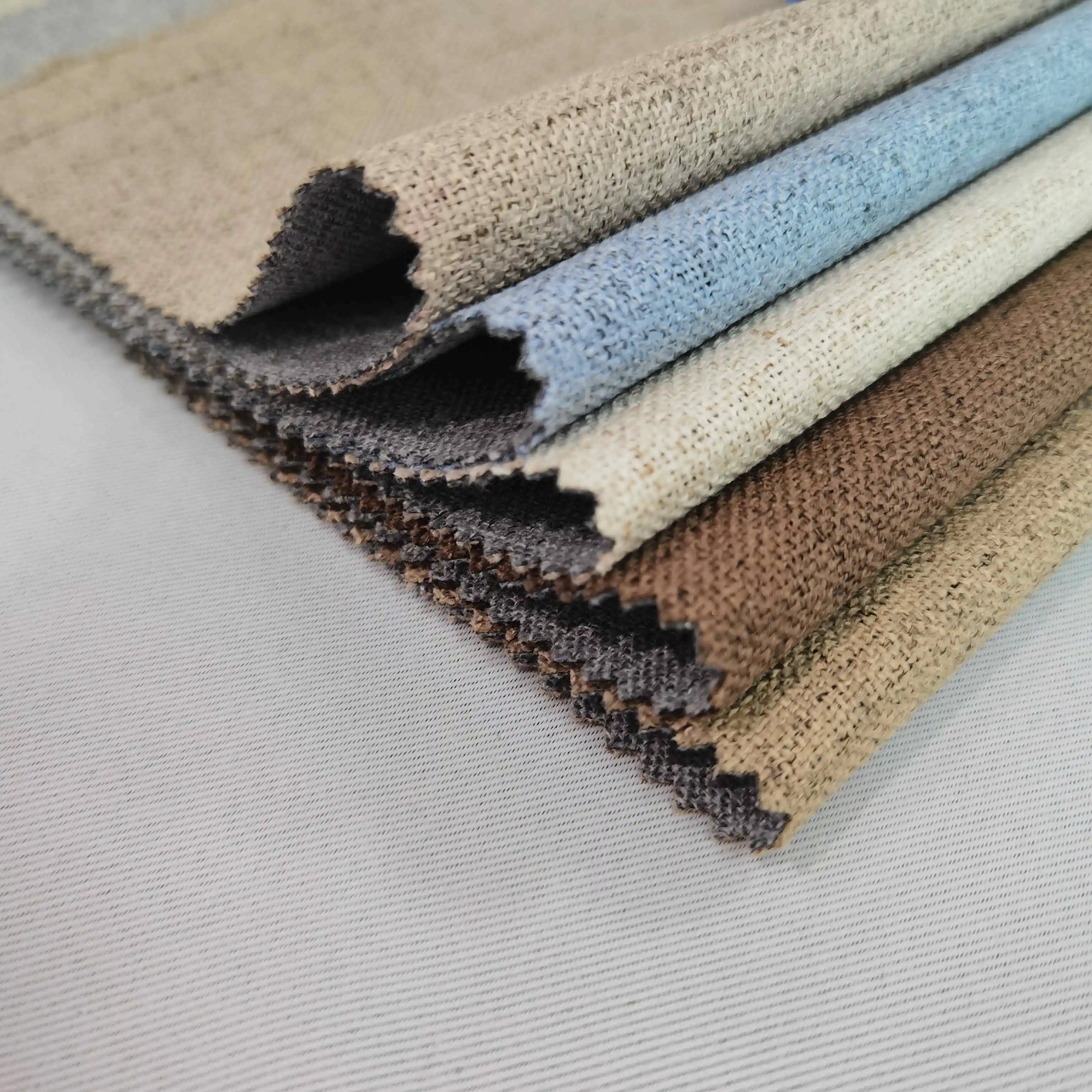 CC-9024 Hot Selling Linen Look Coating Blackout Curtain Fabric 100% Polyester Home Textile Fabric For Window Curtain