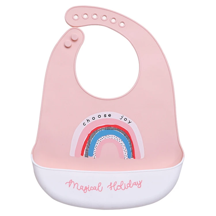 Amazon Baby Bibs Feeding Saliva Towel Cartoon Silicone Aprons Adjustable Bib Newborn Baby Stuff Bandana Baby Bibs
