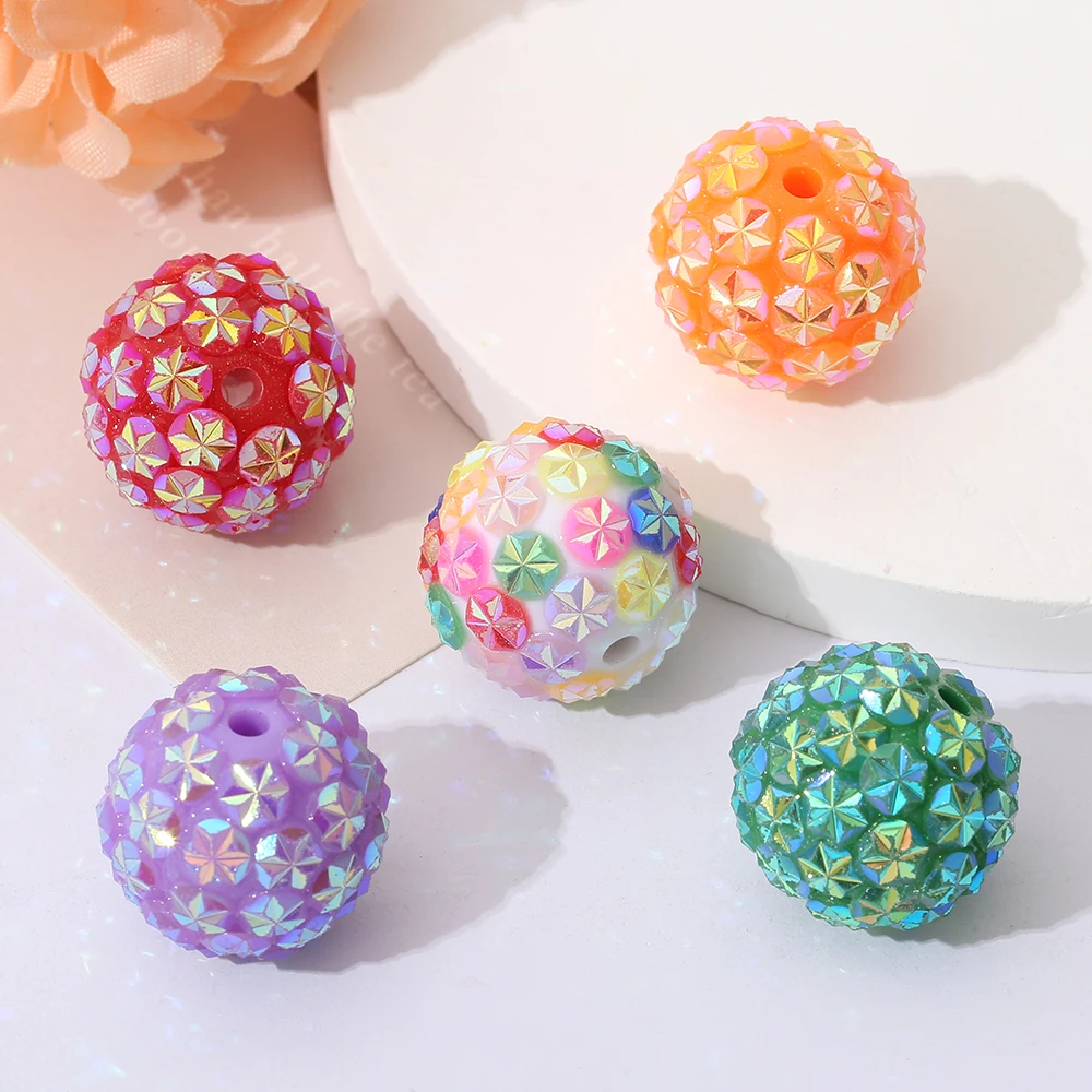 20mm Ice Flower Sparkling Rhinestone Bubblegum Beads Acrylic Disco Ball Bead for DIY Jewelry Bracelets Necklaces & Crafts