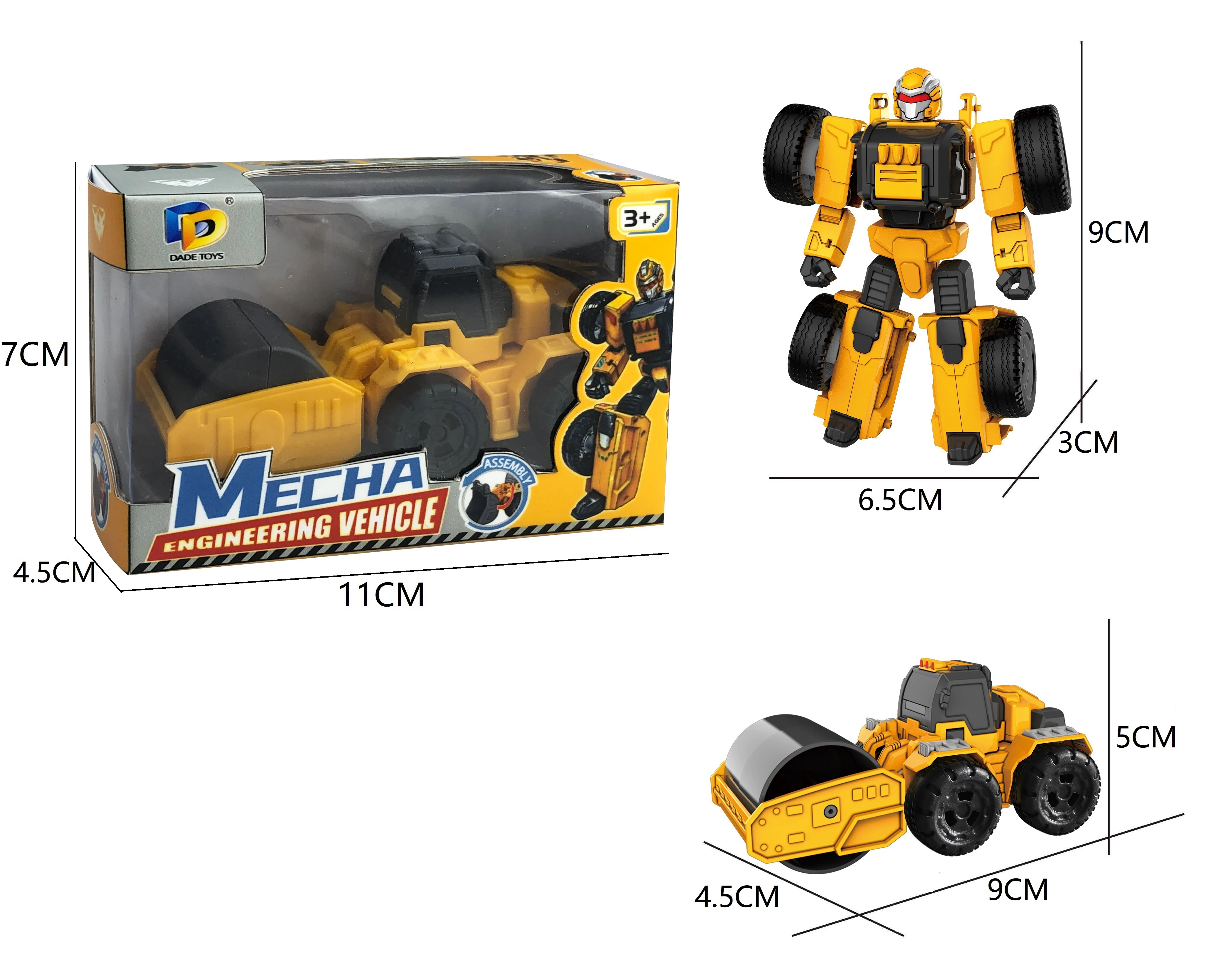 Construction Vehicles Transform Into Robot Creative DIY Assembled Deformation Car Plastic Deformation Model Car For Children