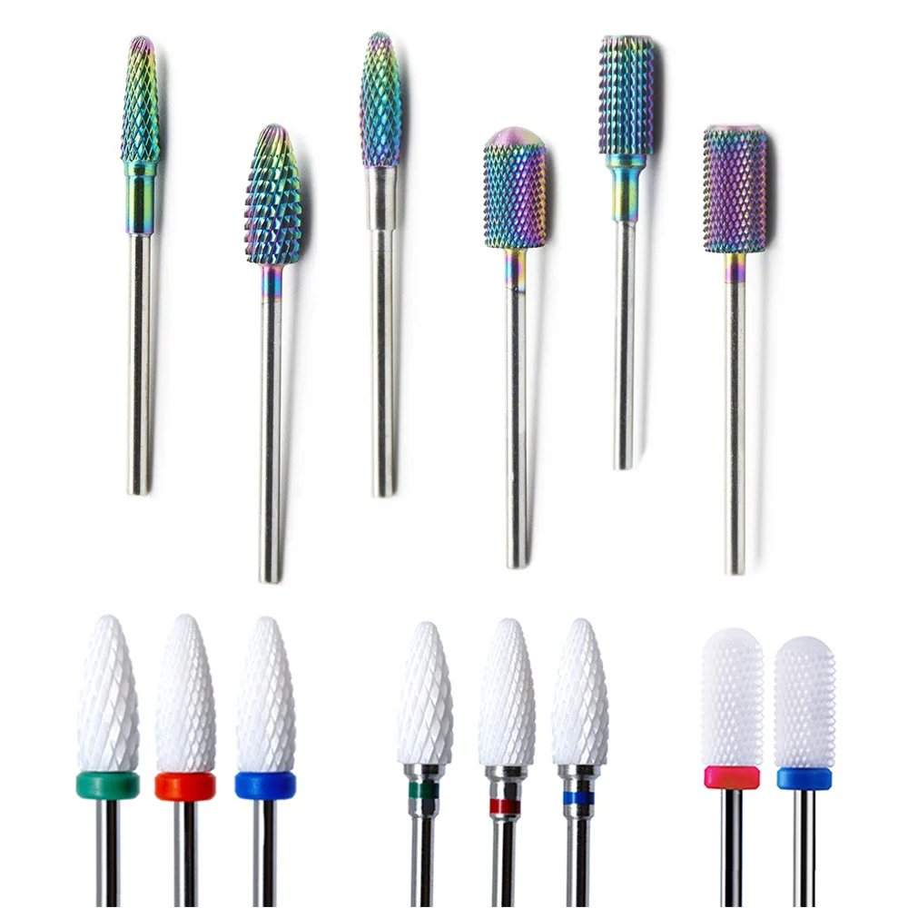 Carbide Tungsten Nail Bits Milling Cutter Burrs Electric Nail Drill Bit Pedicure Cuticle Clean Tools For Manicure Buffers Drill