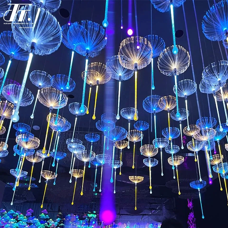 Theme park lighting outdoor waterproof easy installation LED fiber optic jellyfish lamp