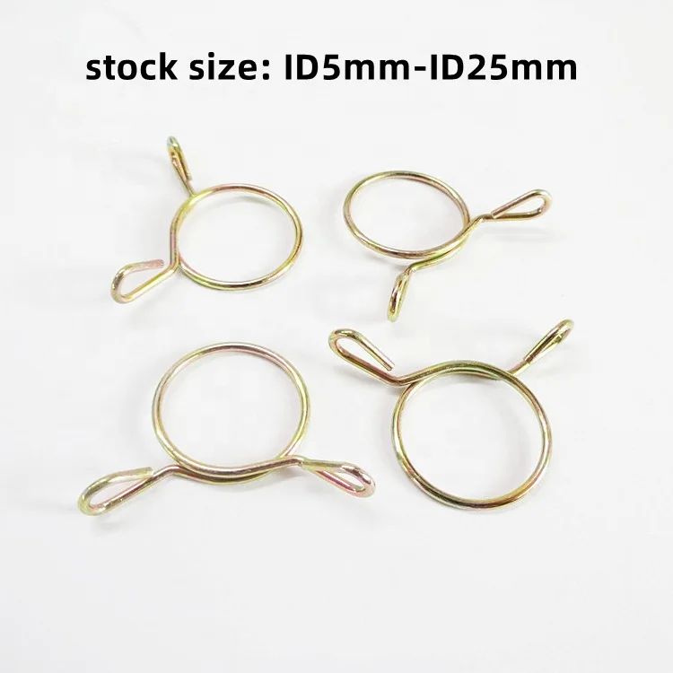 Yellow Zinc Steel Wire Clamping Diameter 5mm-25mm Quick Release Clip Spring Clamp For Hose