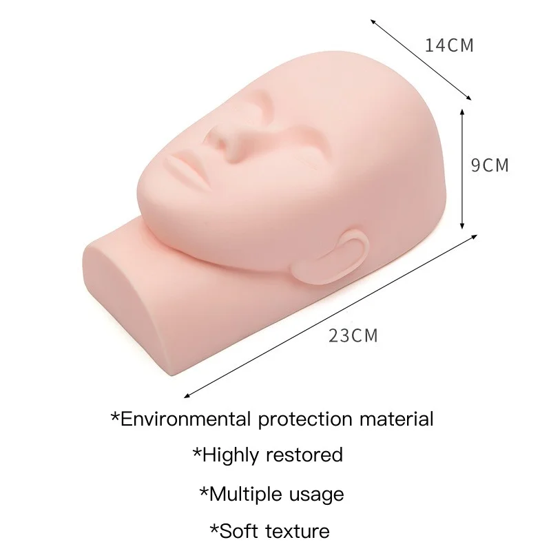 Wholesale Silicone Training Eyelash Extension Mannequin Head Skin Pad Flat Model Practice Head Face