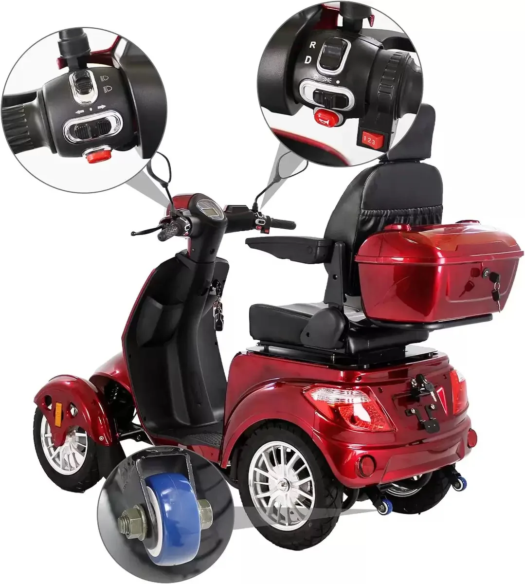 Foul Wheels Motor Best Life Traveling Electric Mobility Handicapped Scooter For Sale