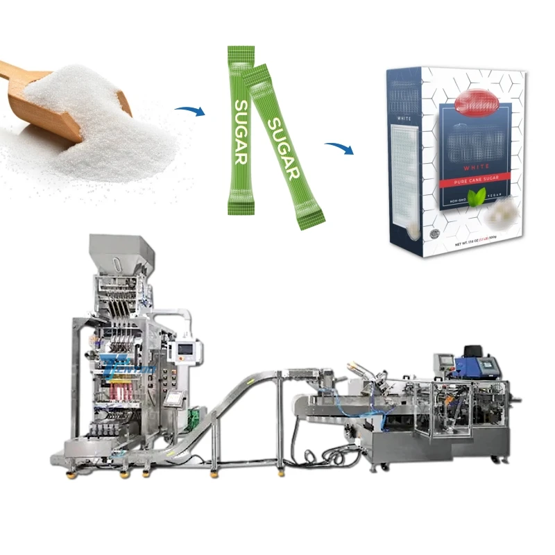 High speed 8 lane filling starch in bag packing in box cassava powder packing machine