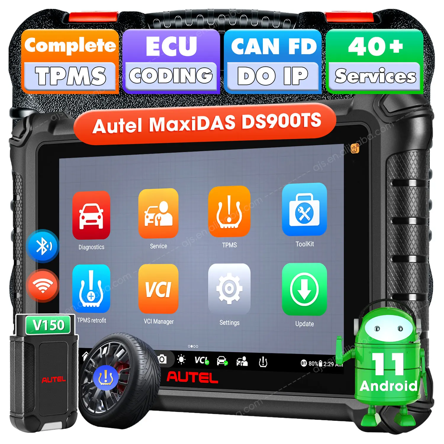 [US VERSION] Autel MaxiDAS DS900 TS Full System DS900 DS900TS DS808 Car TPMS Sensor Altra Vehicle OBD2 Scanner Diagnostic Tools