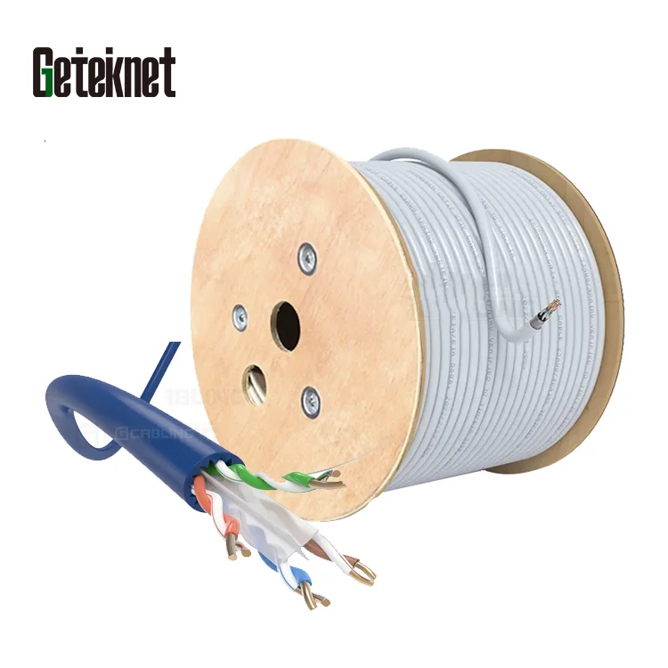 GETEKnet professional factory UUTP PVC cat6a outdoor cat6 cable 305m copper cat6 flat elevator cable cctv