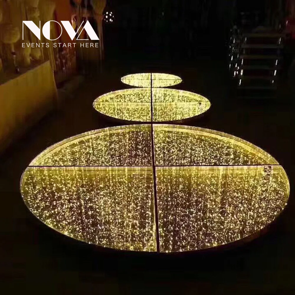 High quality super portable fast install 3d spark abyss infinite mirror led dance floor