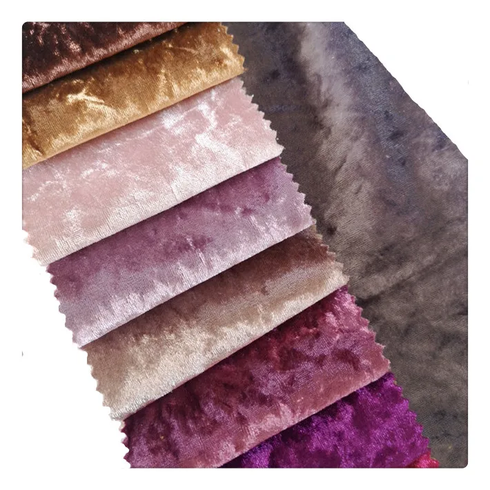 Custom upholstery ice velvet furniture textile superior quality crushed velvet fabric for sofa