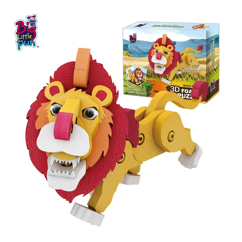 Wild animals lion king figures assembled EVA foam jungle animals puzzle kids educational toys