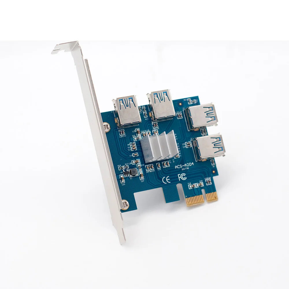  Высокая скорость Pcie Riser Card Board 1 до 4 USB3.0 конвертер мультипликатор Расширение карты адаптер для биткоина
