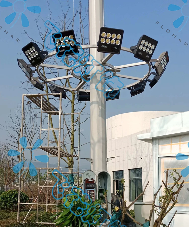 30m customized high mast light price with hot dip galvanized high way bridges airport high pressure sodium lights 3000k