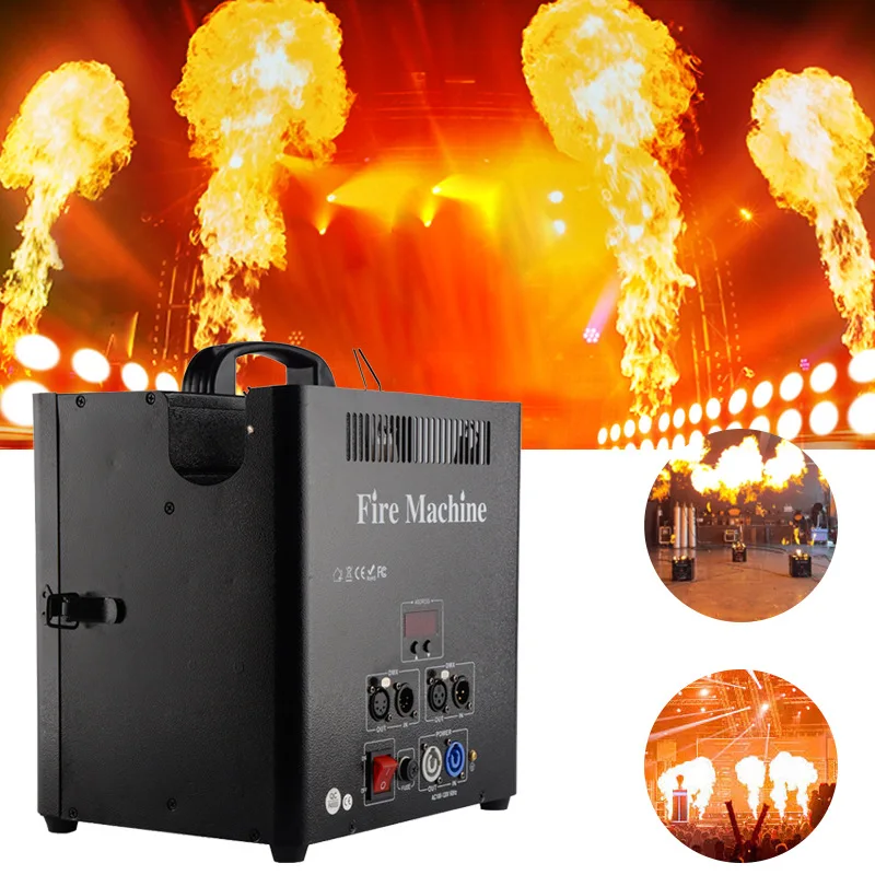 200W spray fire machine DMX control spray flame machine 3 heads Stage fire flame Machine for dj stage
