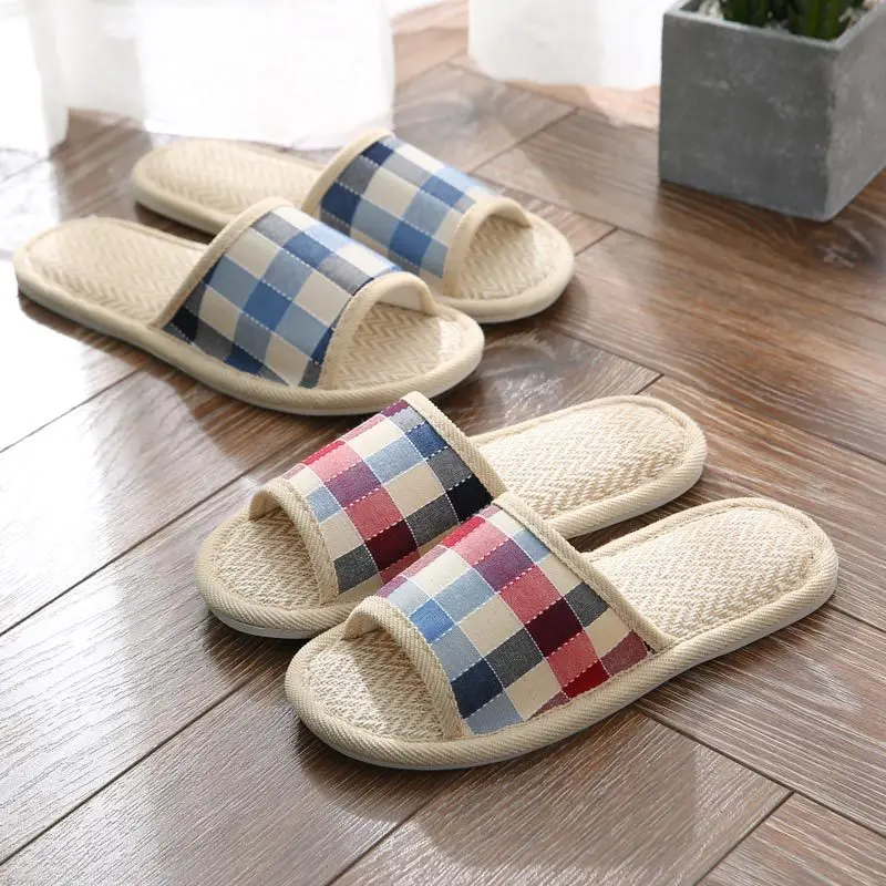 
female Indoor Bamboo Shoes Straw Mat Sandals Summer Home Slippers Women Interior Wooden Floor Slippers Men 