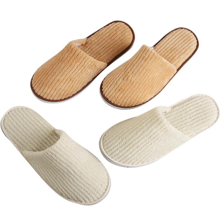 Coral velvet hotel slippers are anti-skid thickened durable and high-end in homestay beauty salons hotel disposable slippers