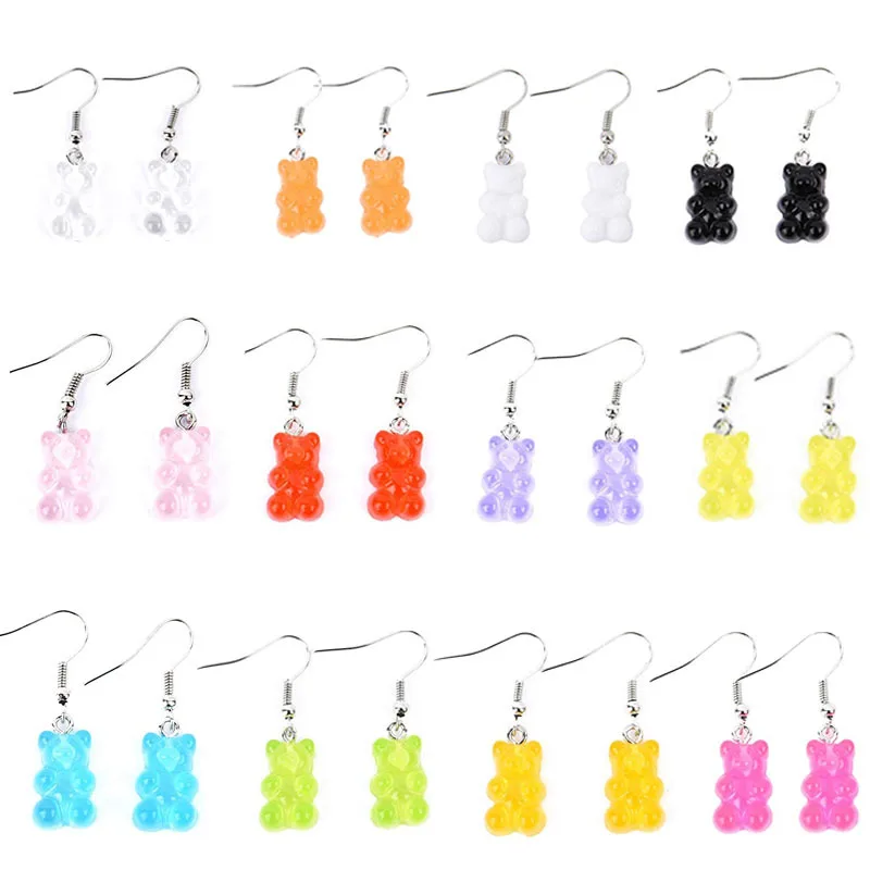 Gumy Bear 3D Bottles Water Bottle Jewelry Women Weird Goldfish Stud Bubble Earring Milk Tea Quirky Earrings