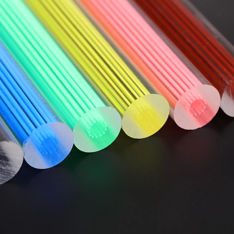 Заводские цветные круглые плексигласные стержни с прямой линией, акриловые стержни
