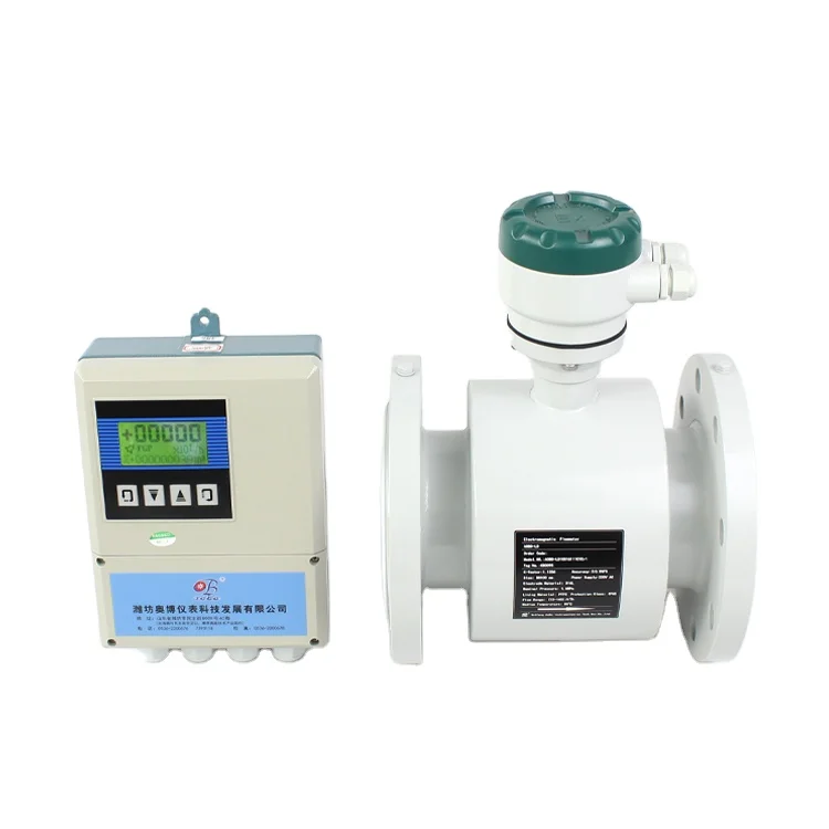 AOBO Flow And Pressure Meter 4 Inch Digital Remote Display Ip68 Water Electromagnetic Flow Meter For Acid Gaz Regulator