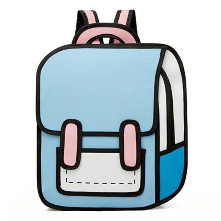 Boys Girls Primary Satchel 2D Drawing Kids School Bag Children Backpack Teenager Student Unisex Cartoon Waterproof Polyester